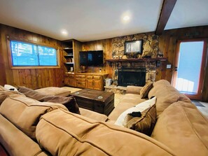 TV, fireplace, table football - Our Secret Getaway | Two Spacious Living Areas (Lake Arrowhead)