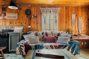 Televisión, chimenea, reproductor de DVD