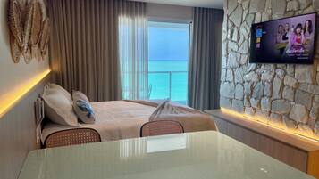 Departamento Deluxe, balcón, vista al mar | 1 habitación, insonorización y wifi gratis