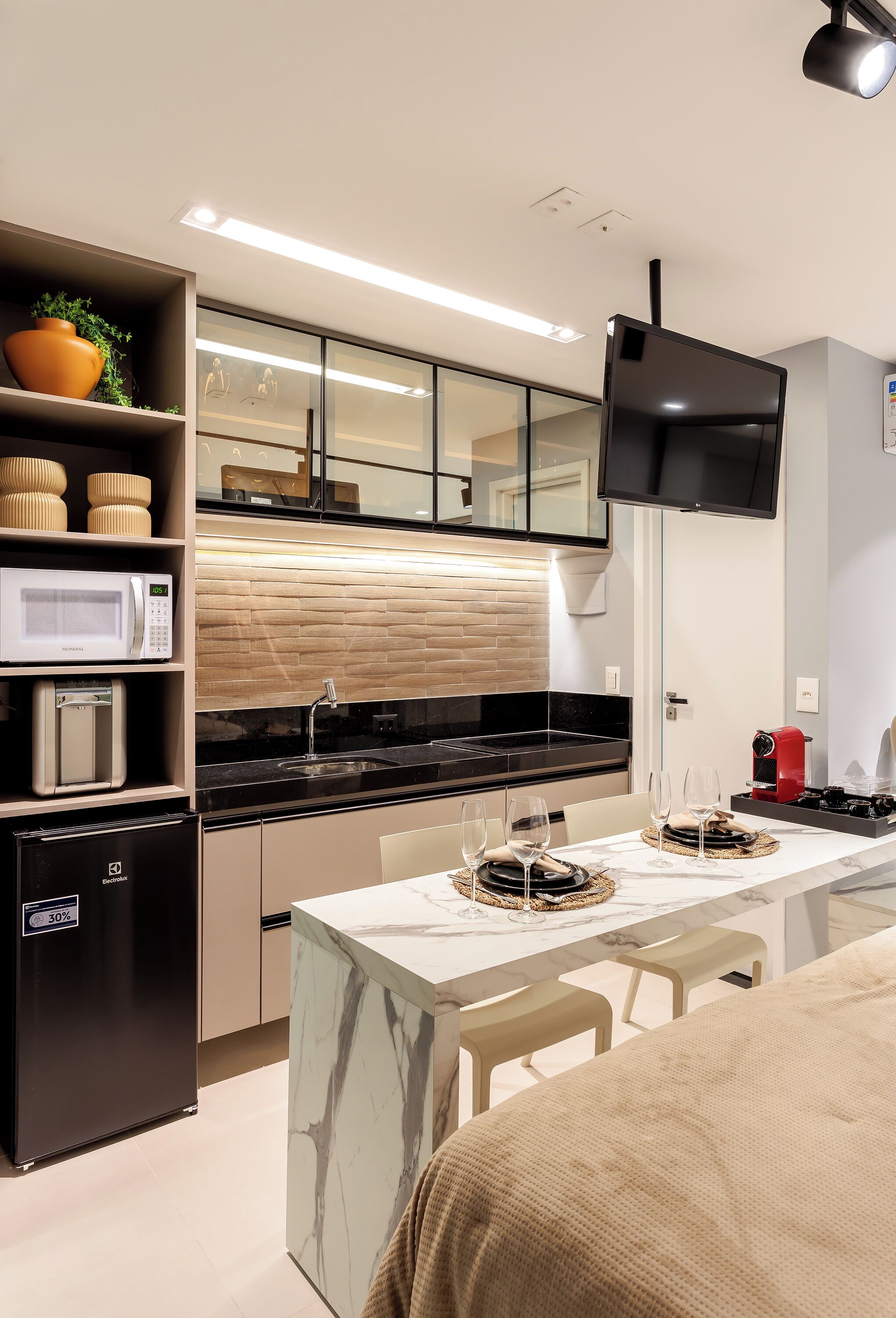 Apartamento superluxo, sacada, vista para o mar | Cozinha privada