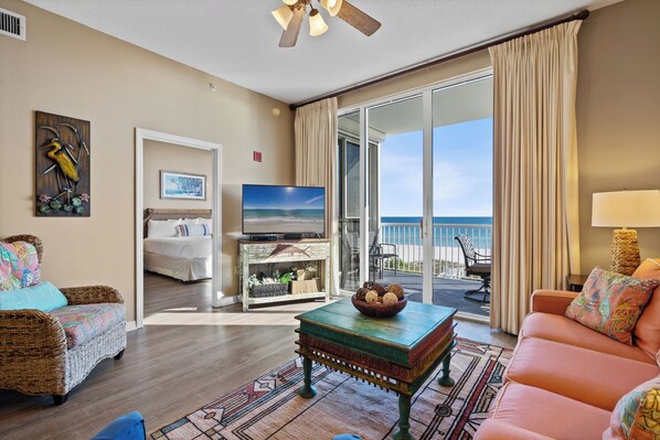 TV - Beachfront Spanish Key | Steps from Flora Bama | Pools, Hot Tub, Gym & More! | My Beach Getaways (Pensacola)