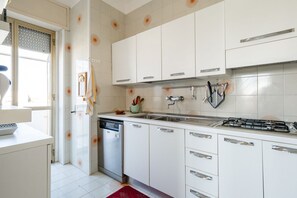 Fridge, microwave, stovetop, dishwasher