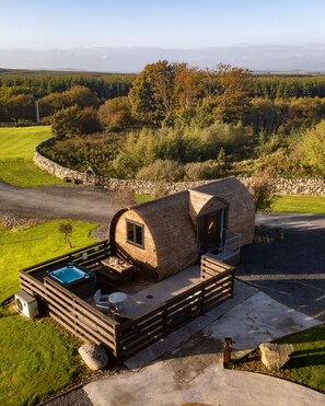 Overhead view of pod - Luxury Rural Pod With Ensuite & Hot Tub (Newton Stewart)