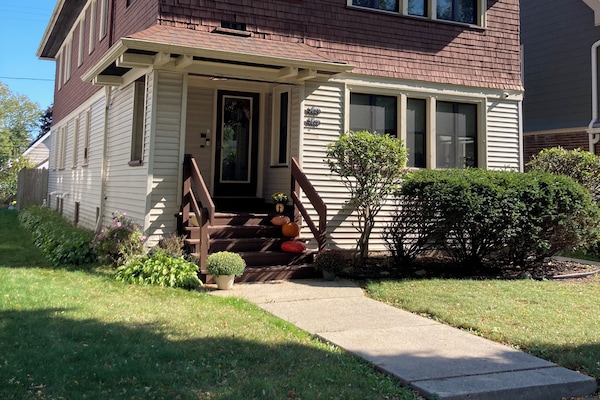 Lower level duplex with private entrance just inside front door.