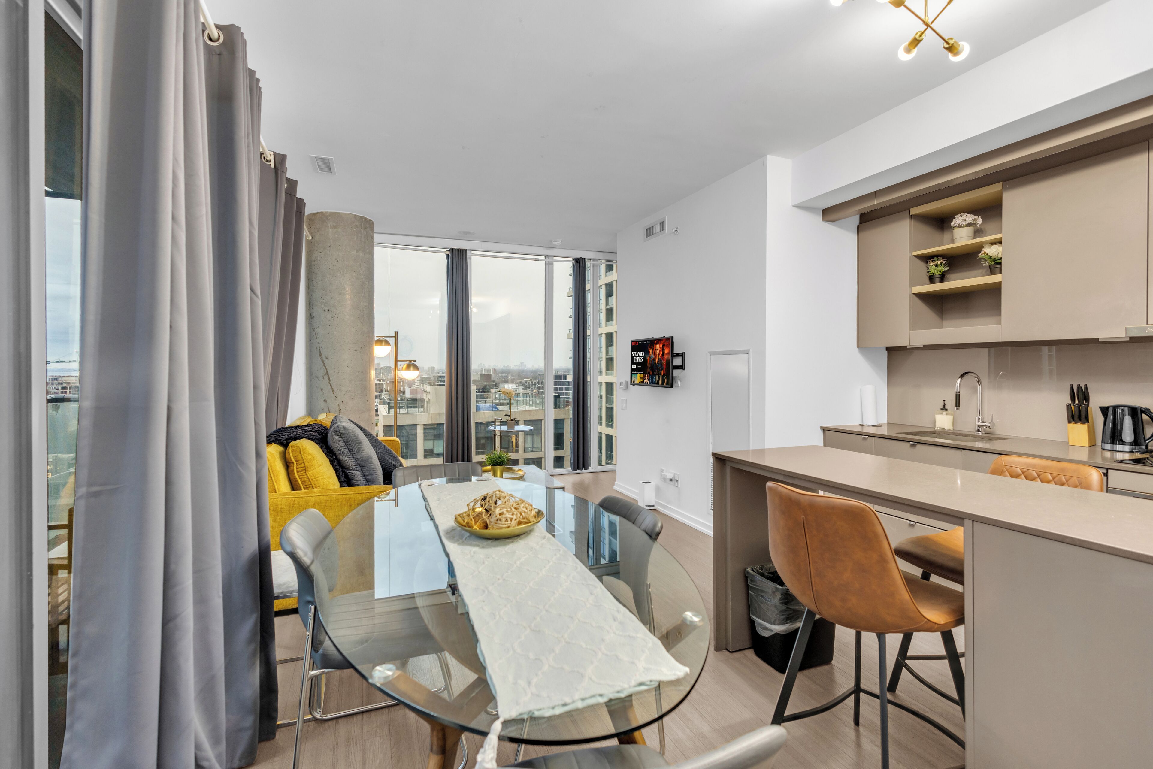 尊荣公寓, 2 间卧室, 城市景观 | 私人厨房 | 大冰箱、微波炉、烤箱、炉灶