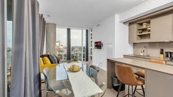 Premium Apartment, 2 Bedrooms, City View | Private kitchen | Full-sized fridge, microwave, oven, stovetop