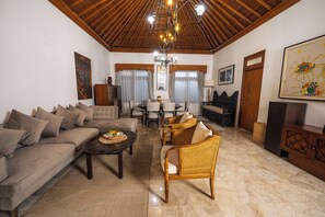 Family Villa, Garden View | Living area | Tablet - Puri Kantor Legacy (Ubud)