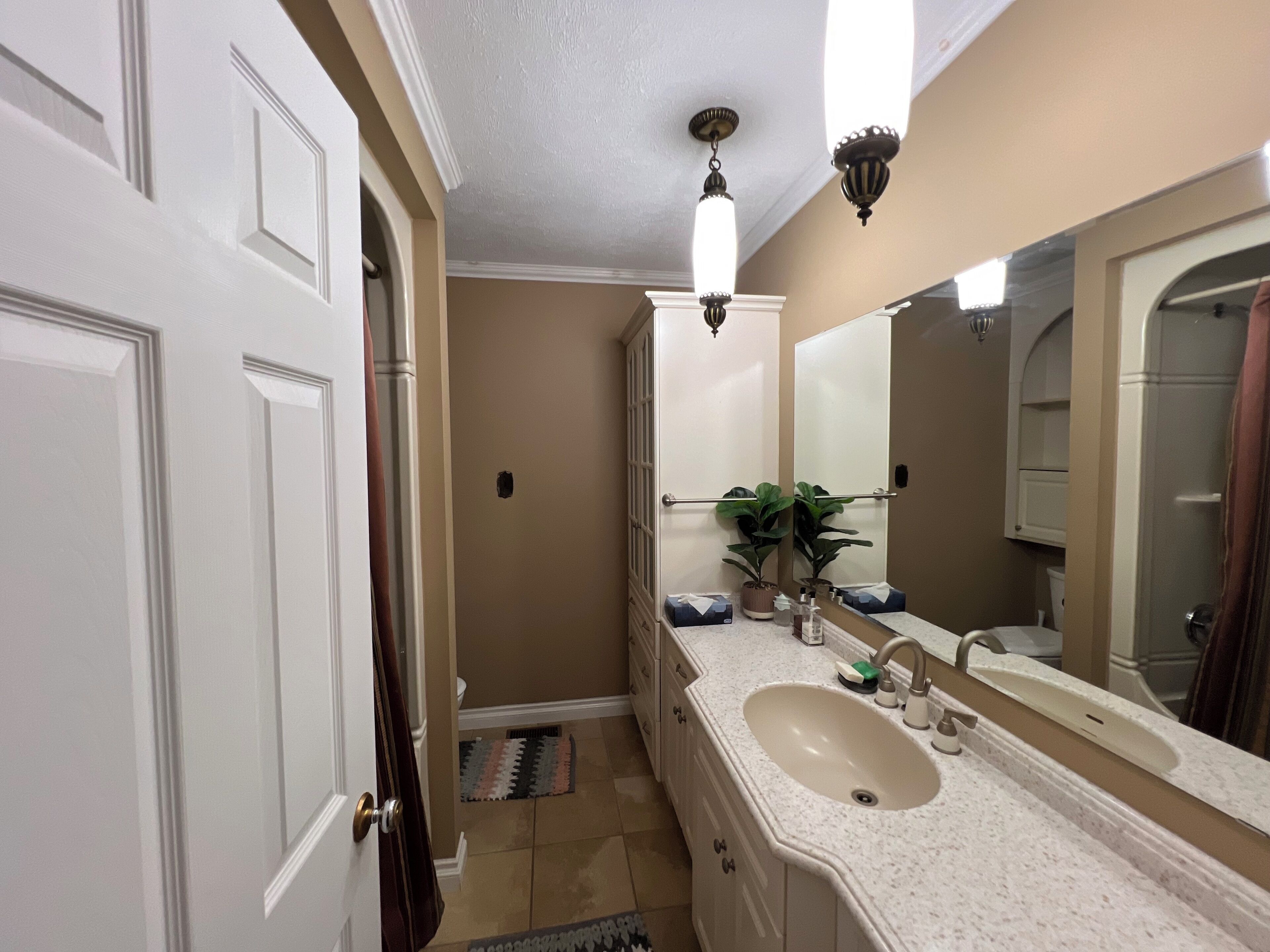 Regadera, secadora de cabello, toallas, jabón 