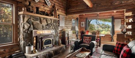 Fireplace, stereo, offices