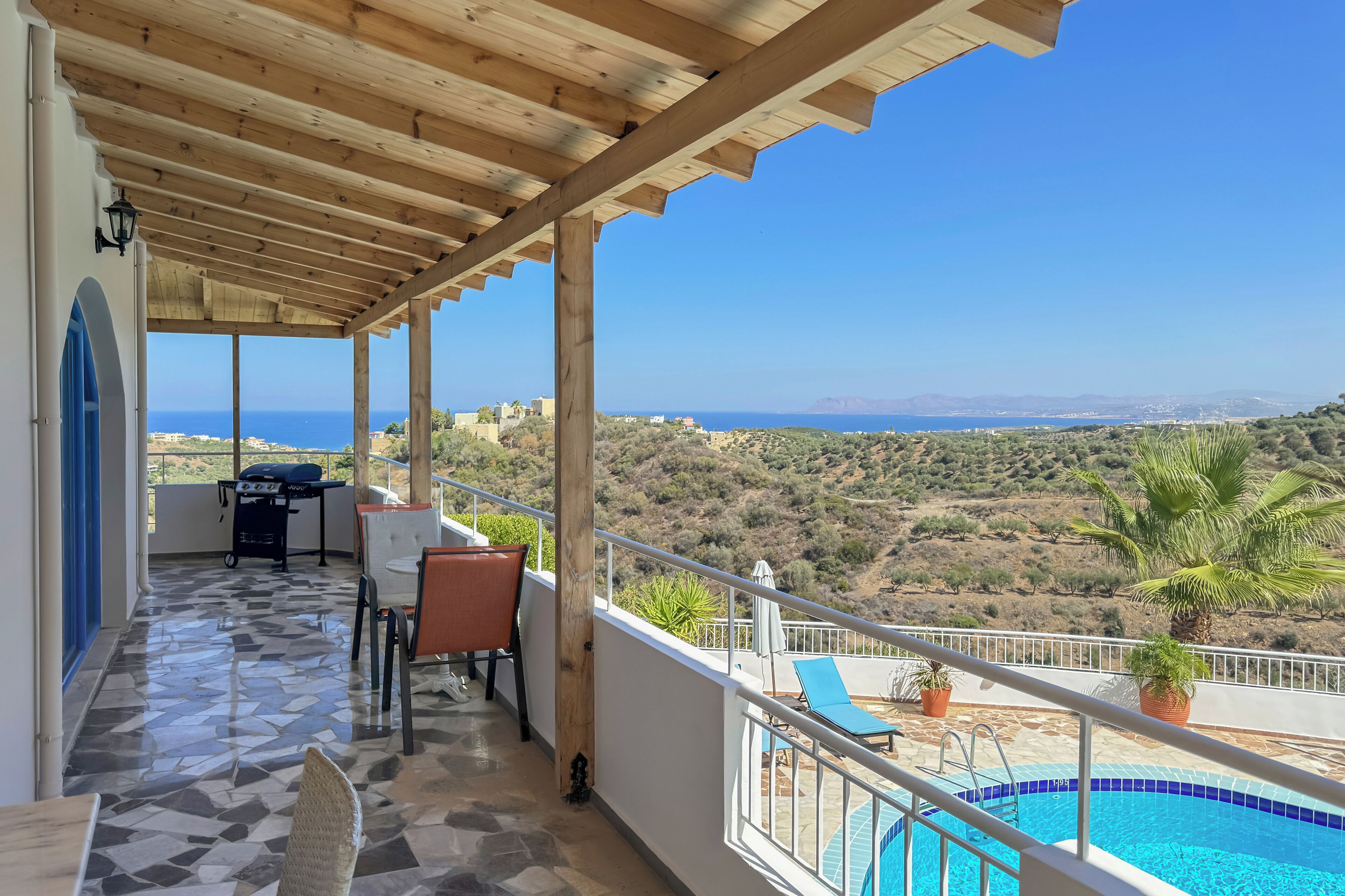别墅, 4 间卧室, 私人游泳池, 海景 | 阳台景观
