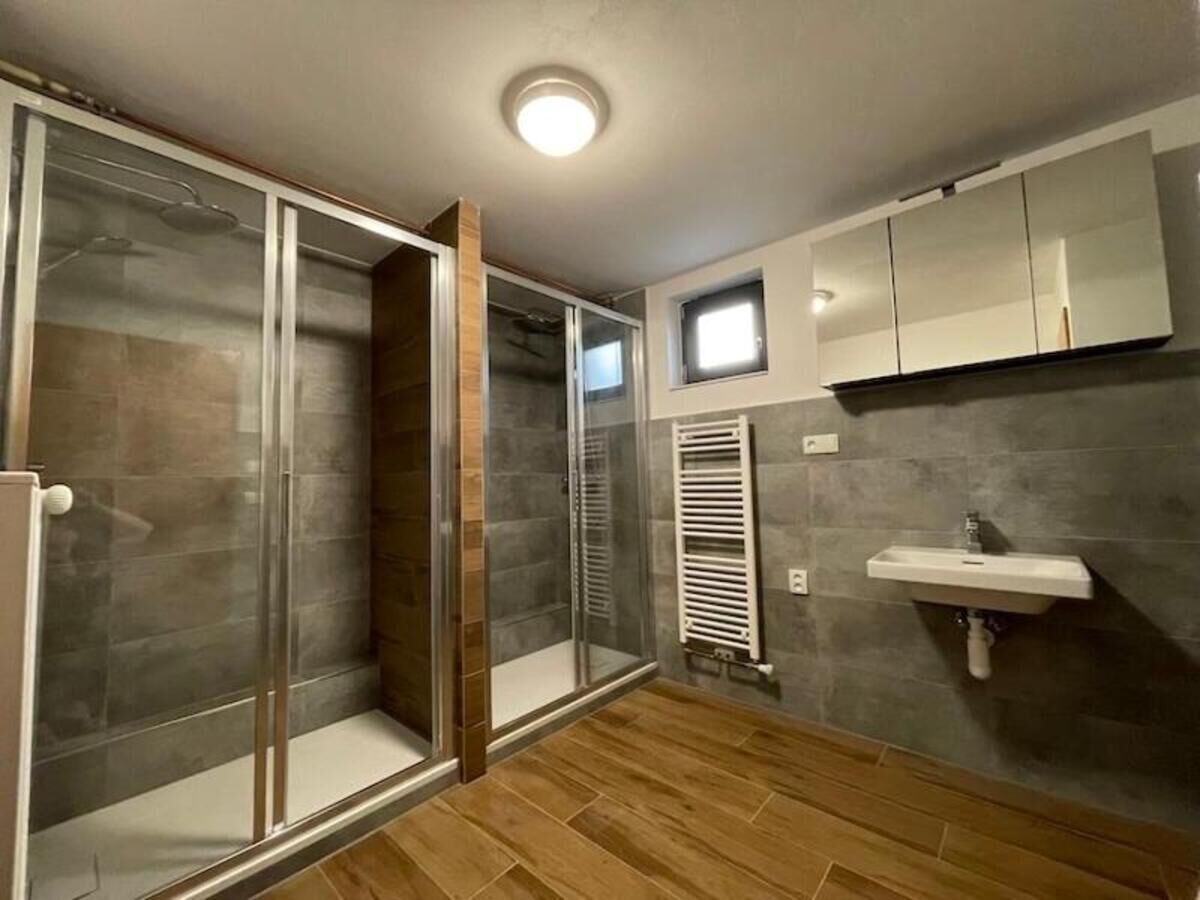 Shower, towels, toilet paper