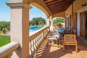 Outdoor dining - Can Marines - Villa With Private Pool In S'horta (Calonge - Santanyi, Illes Balears)