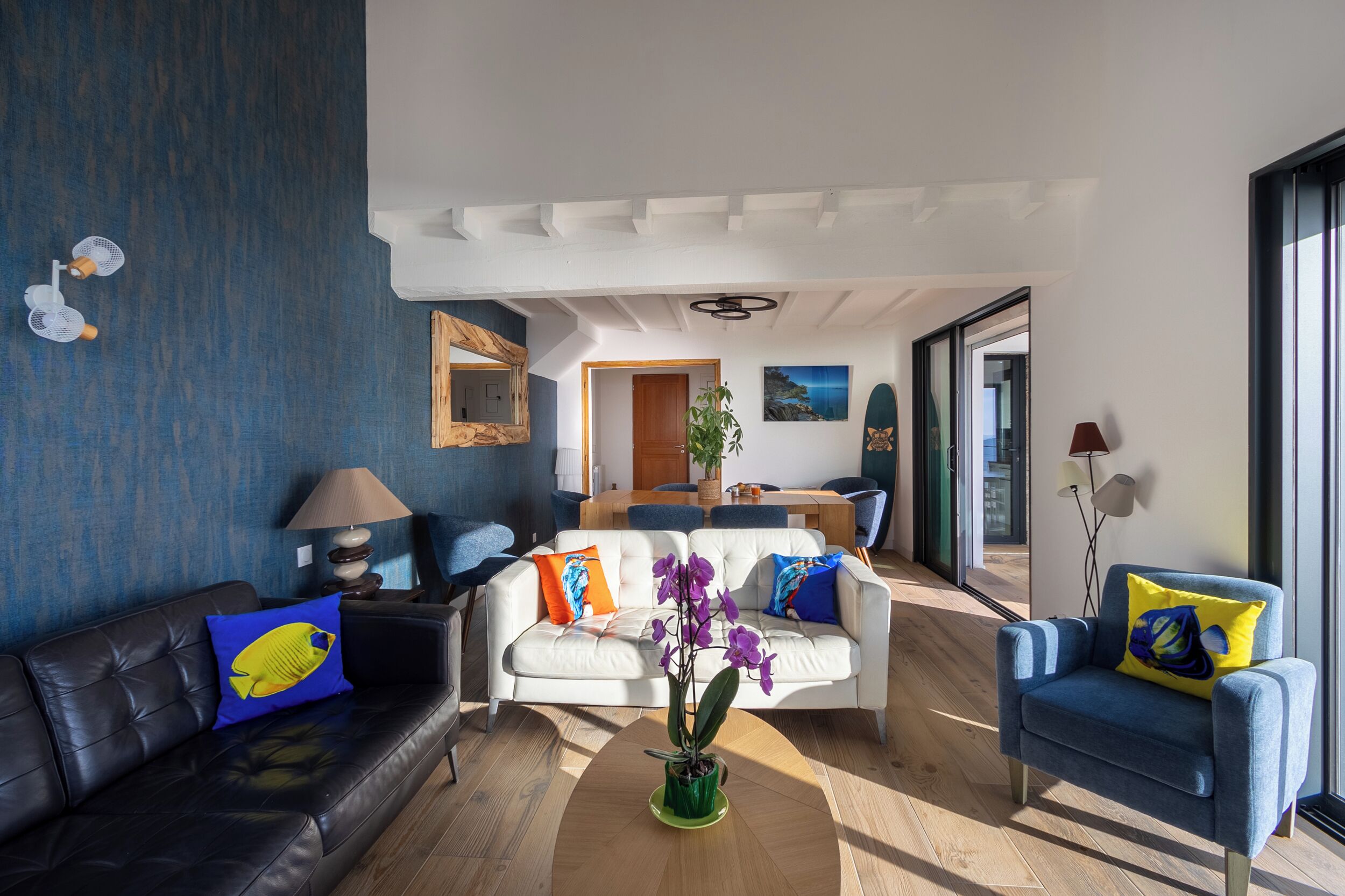 舒適別墅, 海景 | 起居區 | 平面電視