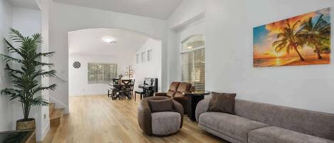 TV, fireplace, offices