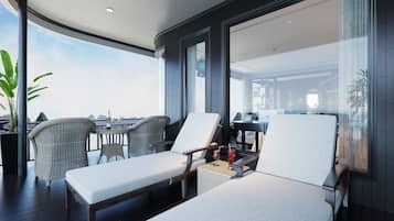 Habitación de lujo, Terraza, vista al océano | Vista del balcón
