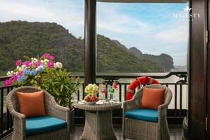 Prime Panorama Suite With Private Terrace 2nd Floor | Balcony view - Majesty Prime Cruise (Ha Long)