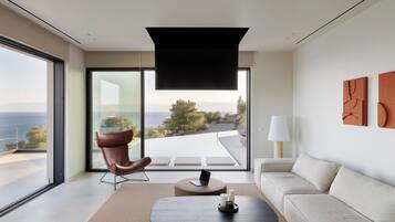 Villa, Balcony, Sea View | Living area | Smart TV