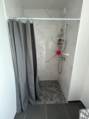 Hair dryer, soap, toilet paper