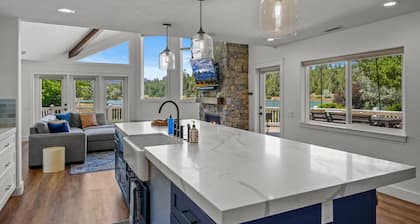 Mountain Lake Views | Stunning Lakefront Retreat | Hot Tub | Game Room | Near Downtown