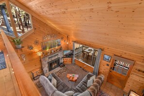 Smart TV, fireplace, video games, offices