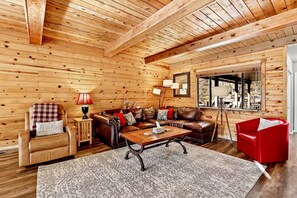 Smart TV, fireplace, video games, DVD player