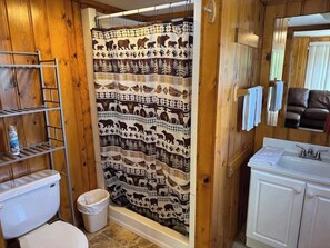 Dusche, Haartrockner, Handtücher