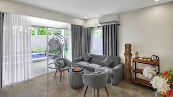 Premier villa, 2 hálószobával, privát medence | Nappali