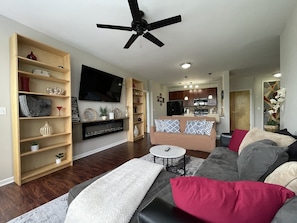 Condo, 2 Bedrooms | Living area | Smart TV, streaming services - Stylish Sky Lofts Condo In Historic West End 2 Bedroom Condo (Atlanta)