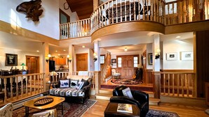 Smart TV, fireplace, books, music library - Camp Bear Claw, private home on the shores of Oseetah Lake.  (Saranac Lake)