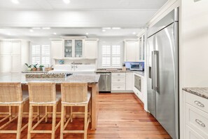 Fridge, microwave, oven, stovetop - Cake by the Ocean | Lush Garden, Private Pool, Fire Pit (Tybee Island)