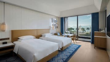 Premium Room, 2 Twin Beds, Balcony, Sea View | Premium bedding, down comforters, pillowtop beds, minibar