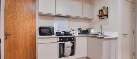 Microwave, oven, stovetop, toaster