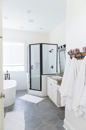 Hair dryer, towels, toilet paper