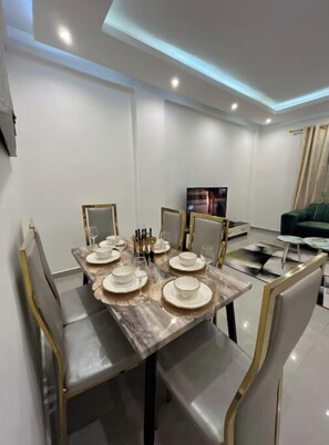 Dining - African Home VIP 1. Apartment- Pool (Douala)