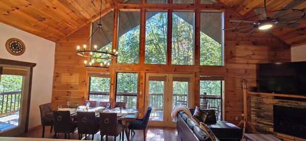 Smart TV, fireplace, video games, computer monitors