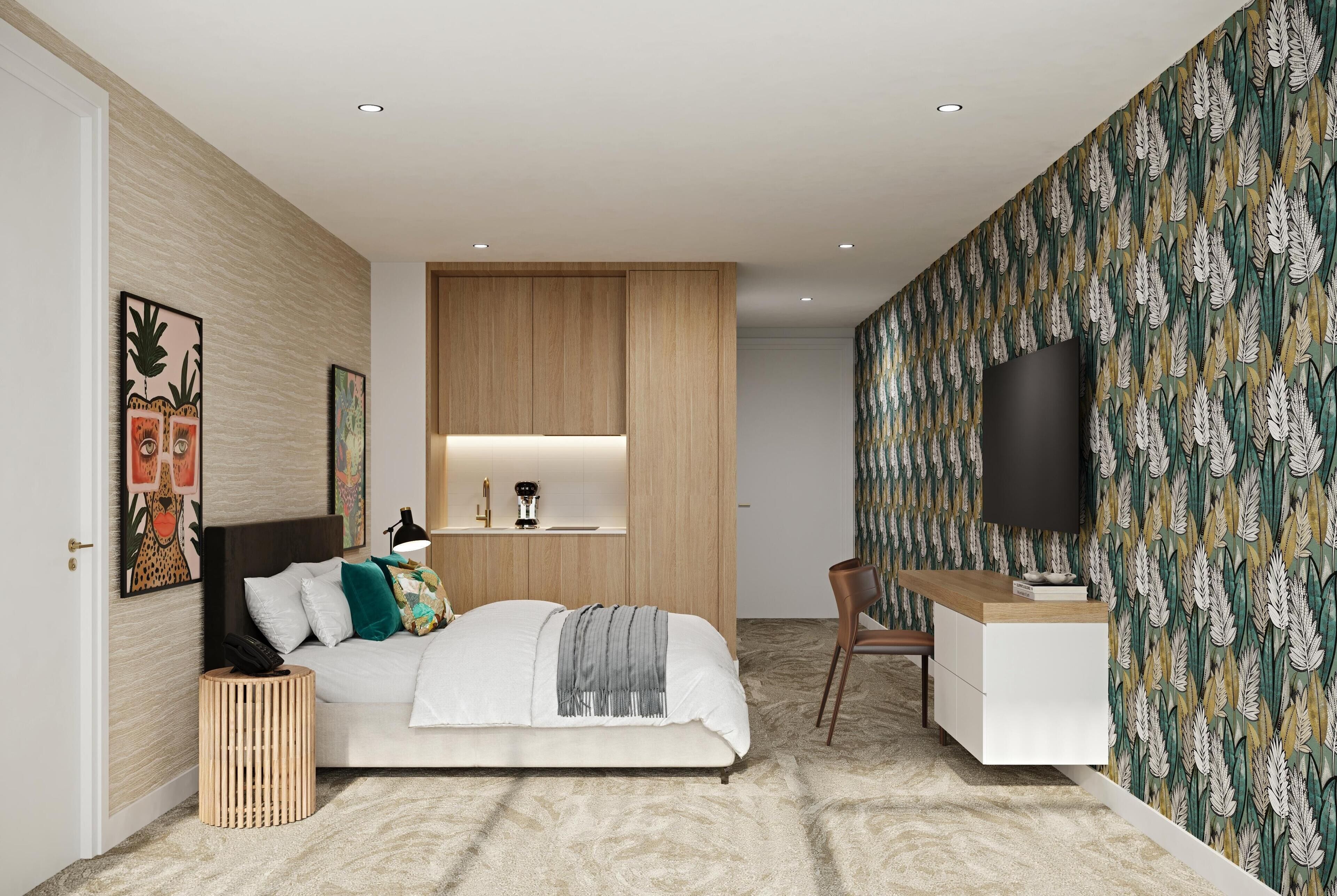 Hotel Deluxe King Room | Mobiliario individual, escritorio, sistema de insonorización