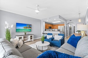 Family Condo, Balcony, Lake View | Living area
