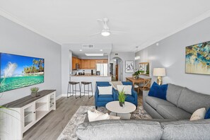 Family Condo, Balcony, Lake View | Living area