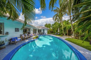 Outdoor pool, a heated pool