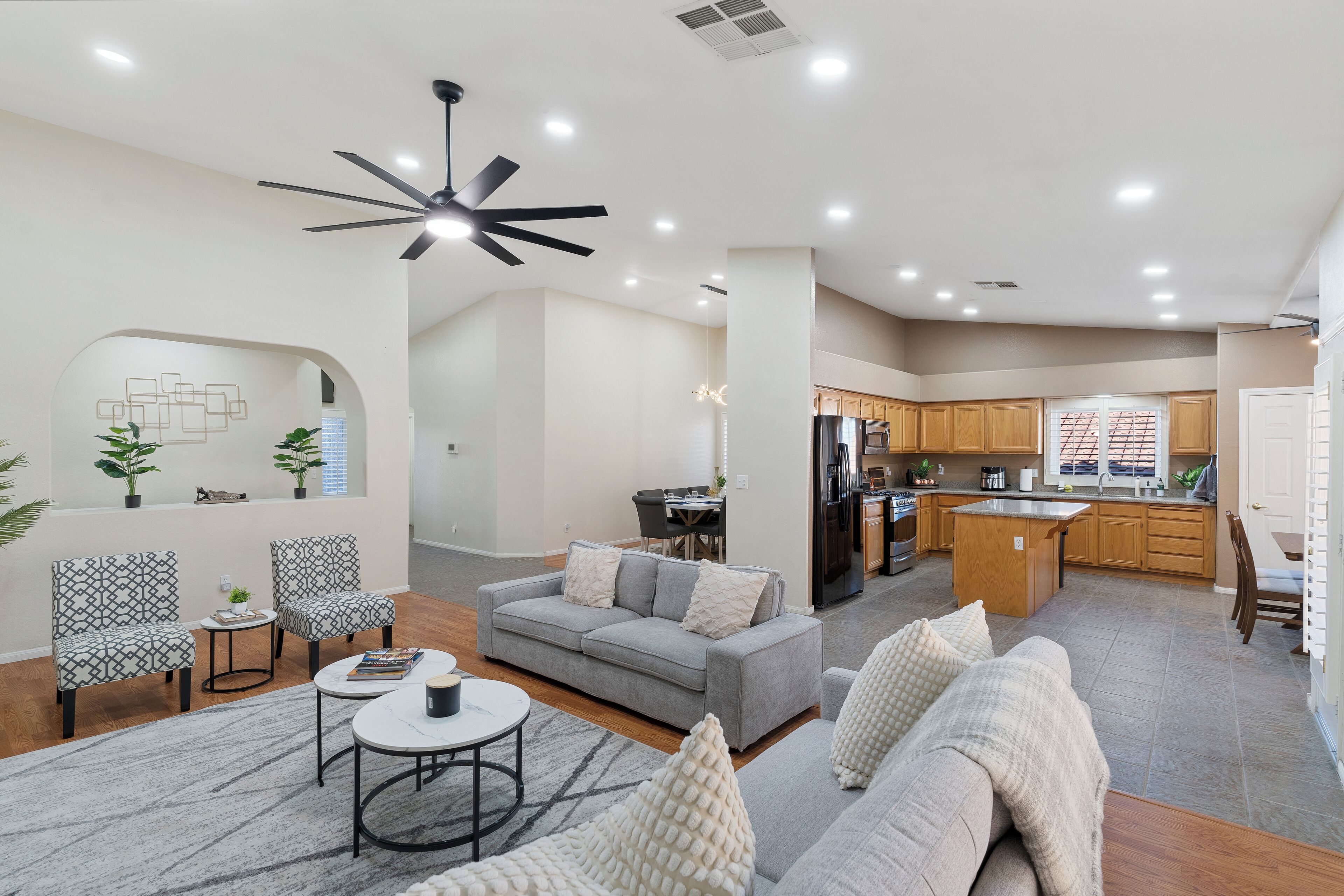 Smart TV, foosball, books, stereo