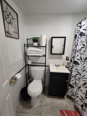 Towels, soap, toilet paper
