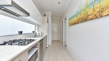 Fridge, microwave, stovetop, dishwasher