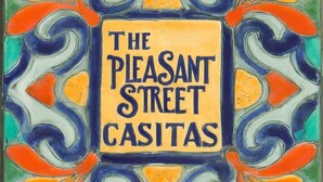 A tile with a central text box stating "THE PLEASANT STREET CASITAS". - The Pleasant Street Casitas: Queen Studio Suite (Prescott)