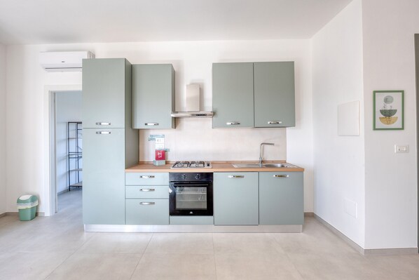 Fridge, oven, stovetop, dishwasher