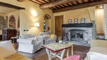 Televisión, chimenea y tenis de mesa