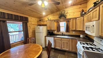 Fridge, microwave, oven, coffee/tea maker