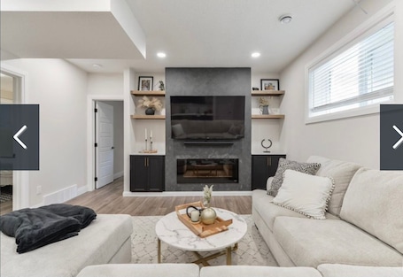 Living area. Charming 2-bedroom house in awesome Edmonton with AC, WiFi