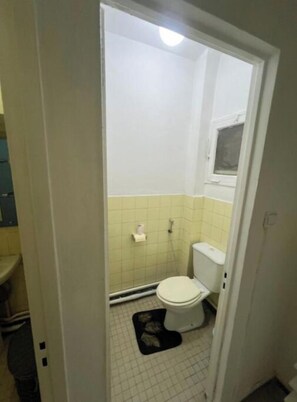 Bidet, Handtücher, Seife, Toilettenpapier