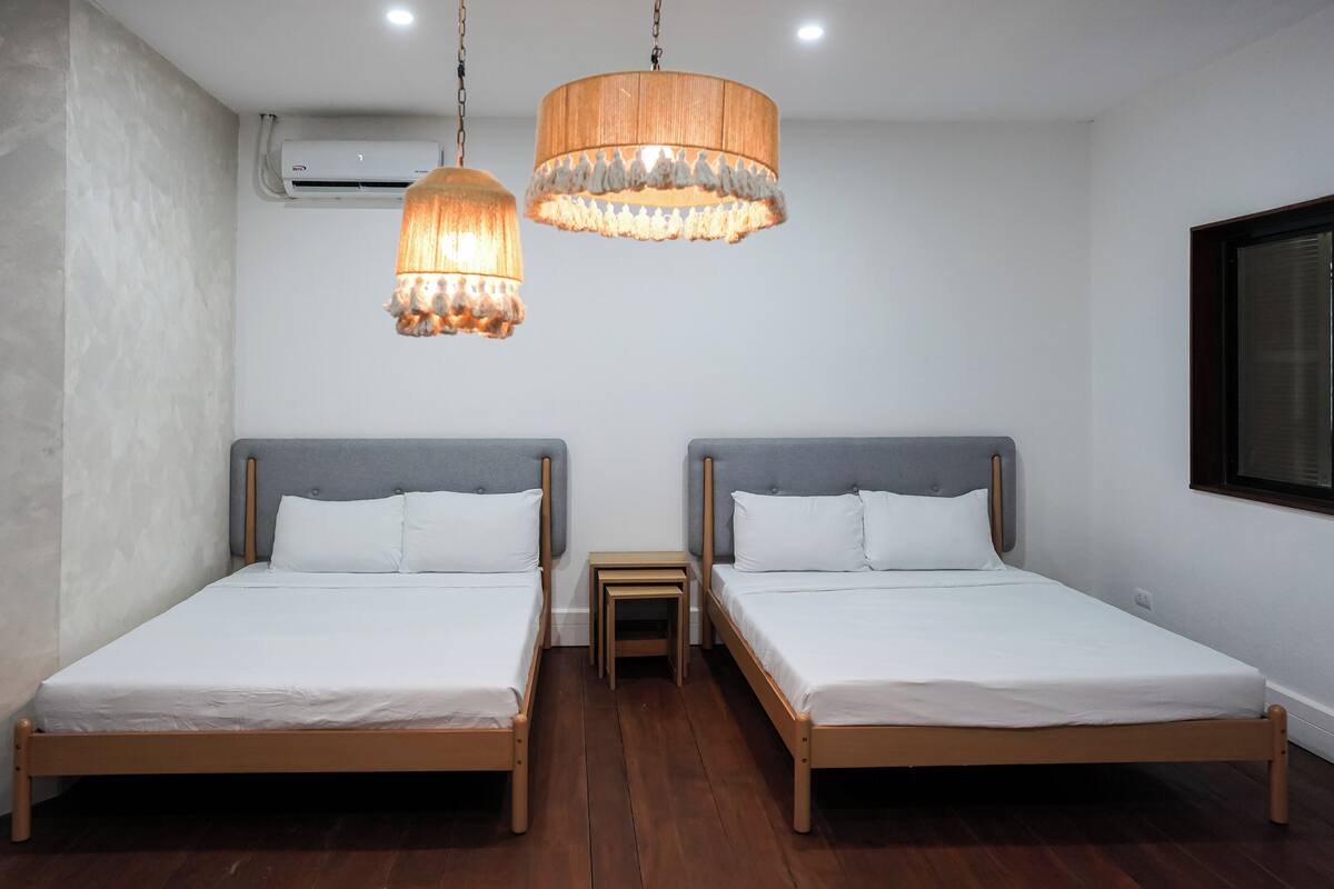 Classic Quadruple Room, 2 Double Beds, Non Smoking, Partial Sea View | Free WiFi, bed sheets