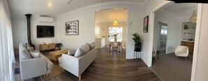 TV, fireplace, offices